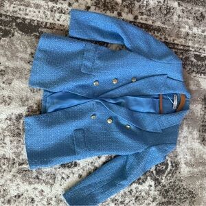 Zara Blue Textured Blazer